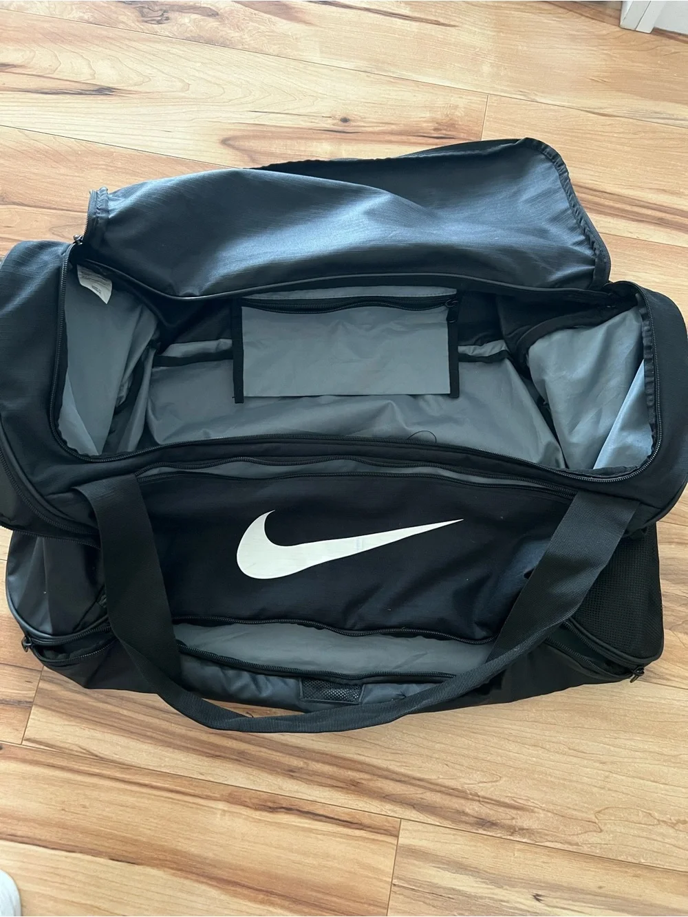 Nike Black Duffle Bag with White Logo